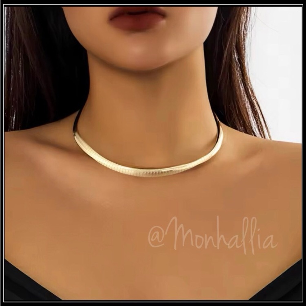 Clearance! NEW 6MM HERRINGBONE SNAKE CHAIN CHOKER OMEGA NECKLACE